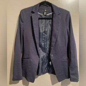 H&M women’s navy one button blazer size 6